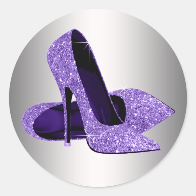 Autocollants de chaussures à talons hauts violets (Devant)