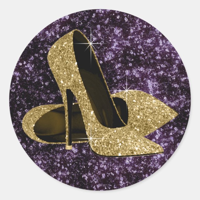 Autocollants de chaussures à talons hauts violets  (Devant)