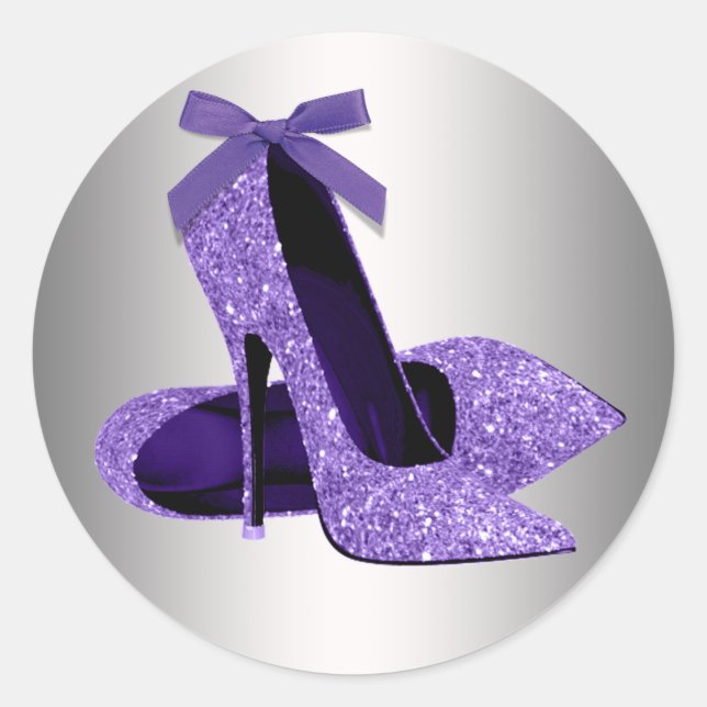 Autocollants de chaussures à talons hauts violets (Devant)