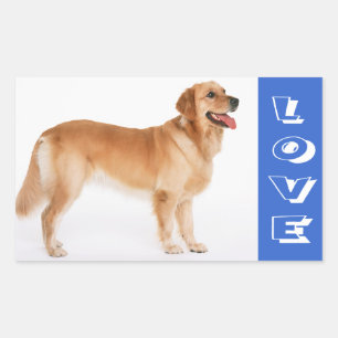 Autocollants de chien chiot Retriever doré Amour