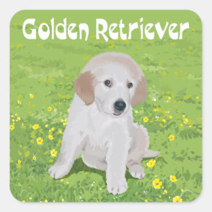 Autocollants de chien chiot Retriever doré Love