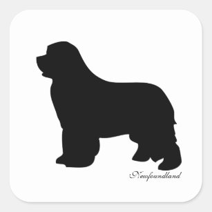 Autocollants de chien de Terre-Neuve, silhouette