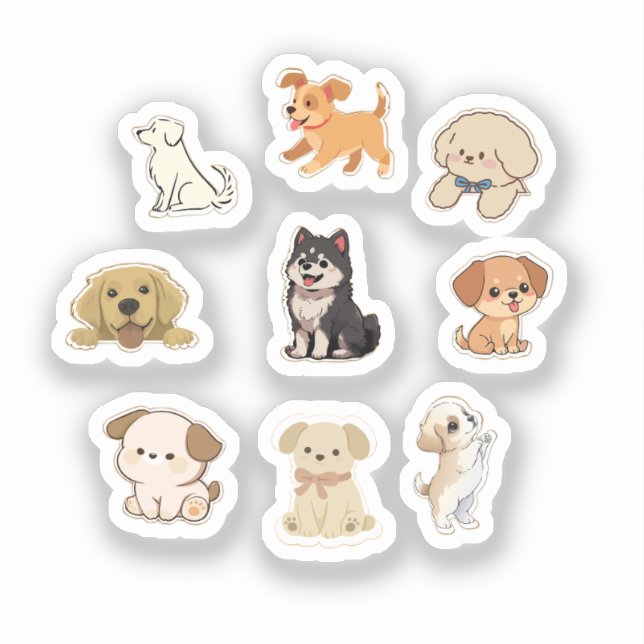 Autocollants de chien mignons – Collection d'autoc (Recto)