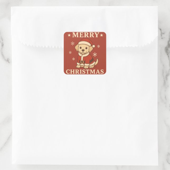 autocollants de chiot du père Noël (Sac)