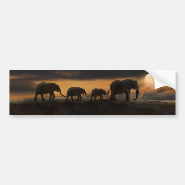 AUTOCOLLANTS DE CHOC DE L'ÉLÉPHANT ÉLÉPHANTS (Devant)