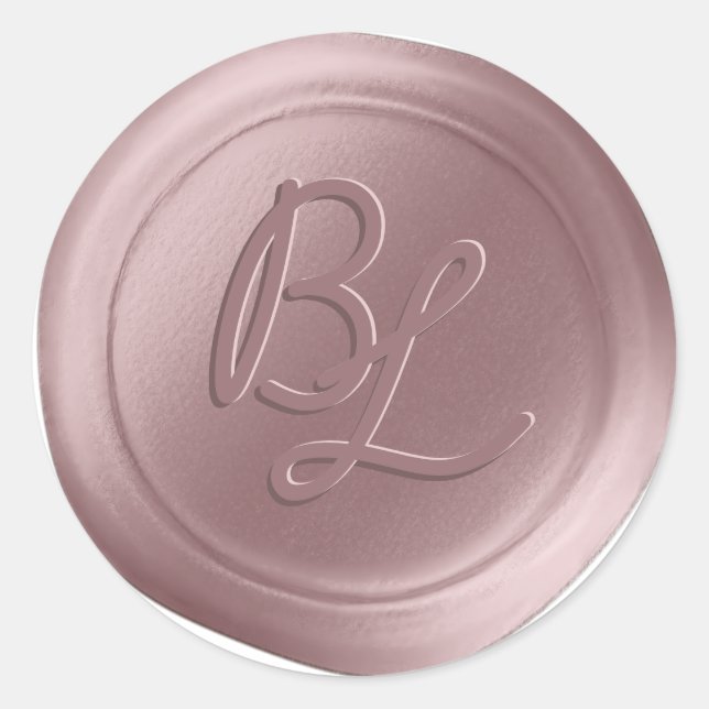 Autocollants de cire à cacheter avec monogramme à  (Devant)