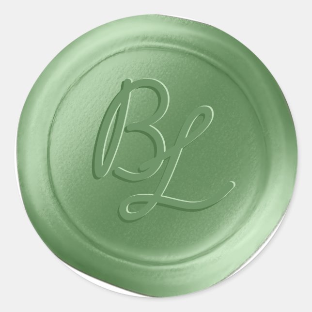 Autocollants de cire à cacheter avec monogramme à  (Devant)