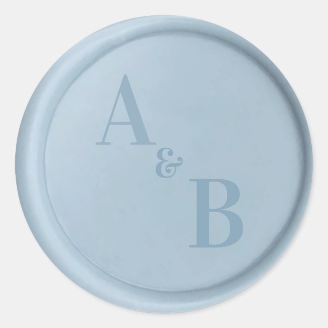 Autocollants de cire de mariage bleu poussiéreux a (Devant)