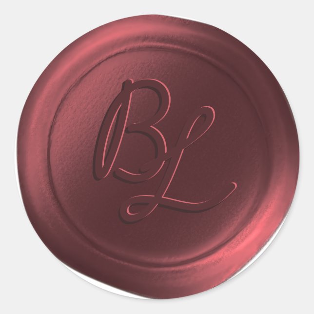 Autocollants de cire de sceau de monogramme à 2 le (Devant)