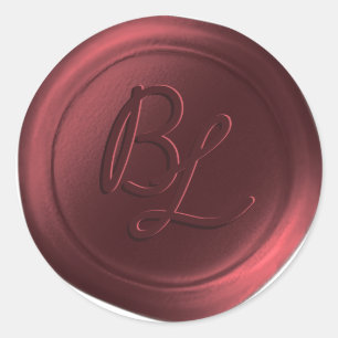 Autocollants de cire de sceau de monogramme à 2 le
