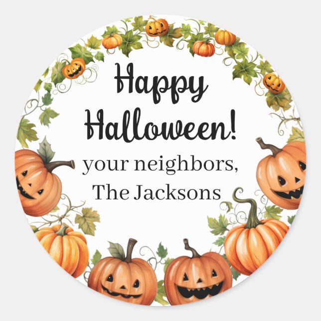Autocollants de citrouilles et de citrouilles lant (Devant)