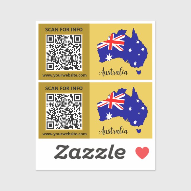 Autocollants de code QR Australie, drapeau austral (Feuille)