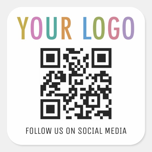 Autocollants de code QR carré avec logo Réseaux So (Devant)