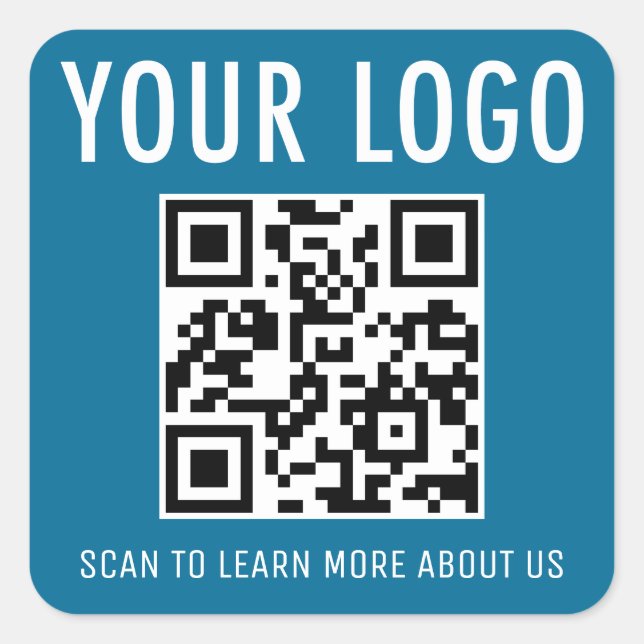 Autocollants de code QR carrés logo personnalisé b (Devant)