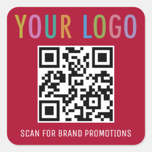 Autocollants de code QR de couleur rouge foncé, lo