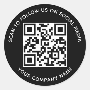 Autocollants de code QR des médias sociaux Noir Sc