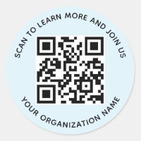 Autocollants de code QR d'organisation Rond Bleu C
