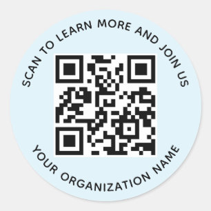 Autocollants de code QR d'organisation Rond Bleu C