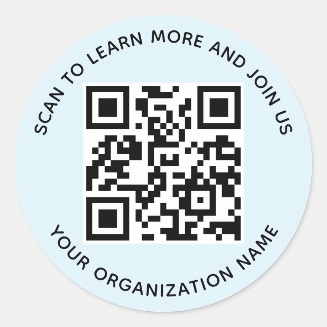 Autocollants de code QR d'organisation Rond Bleu C (Devant)