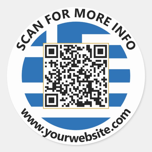 Autocollants de code QR Grèce moderne, Drapeau gre (Devant)