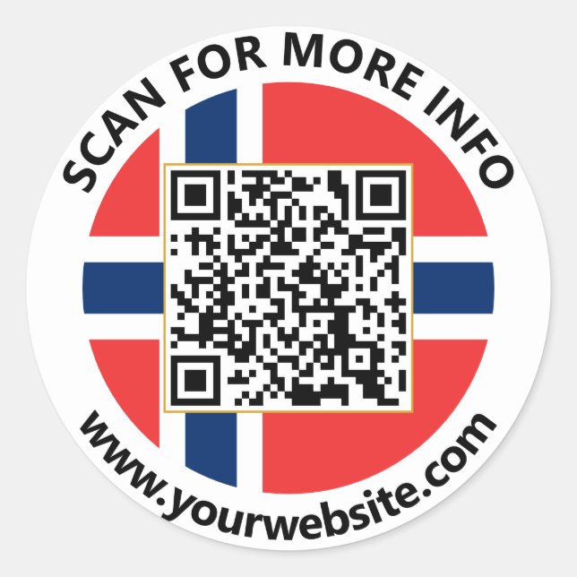 Autocollants de code QR Norvège moderne, Drapeau n (Devant)