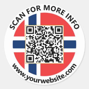 Autocollants de code QR Norvège moderne, Drapeau n