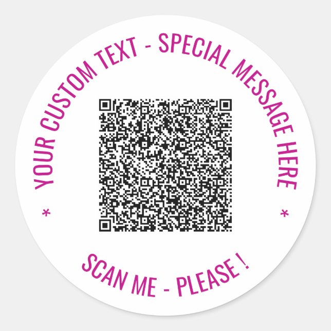 Autocollants de code QR personnalisé et de texte V (Devant)