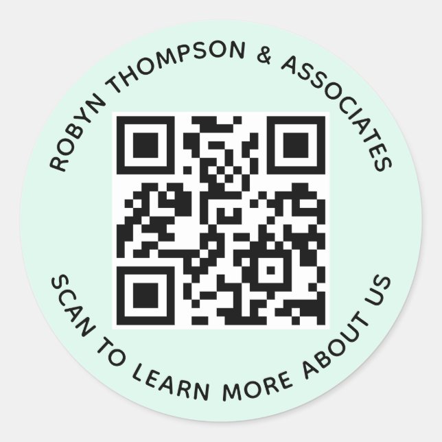 Autocollants de code QR personnalisés nom d'entrep (Devant)