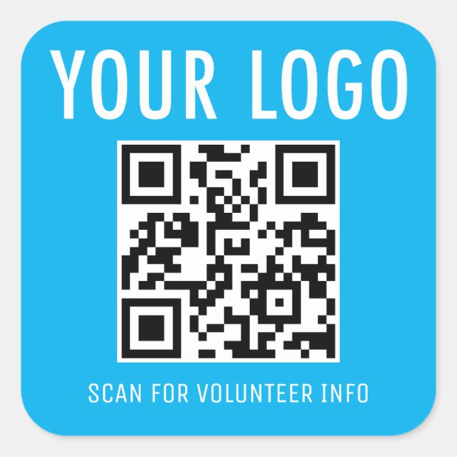 Autocollants de code QR pour bénévoles Logo person (Devant)