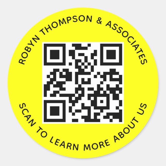 Autocollants de code QR rond de 7,62 cm de diamètr (Devant)