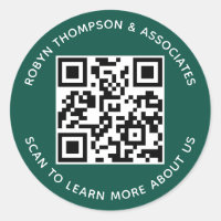 Autocollants de code QR vert personnalisés au nom