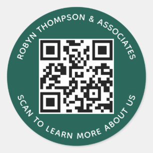Autocollants de code QR vert personnalisés au nom 