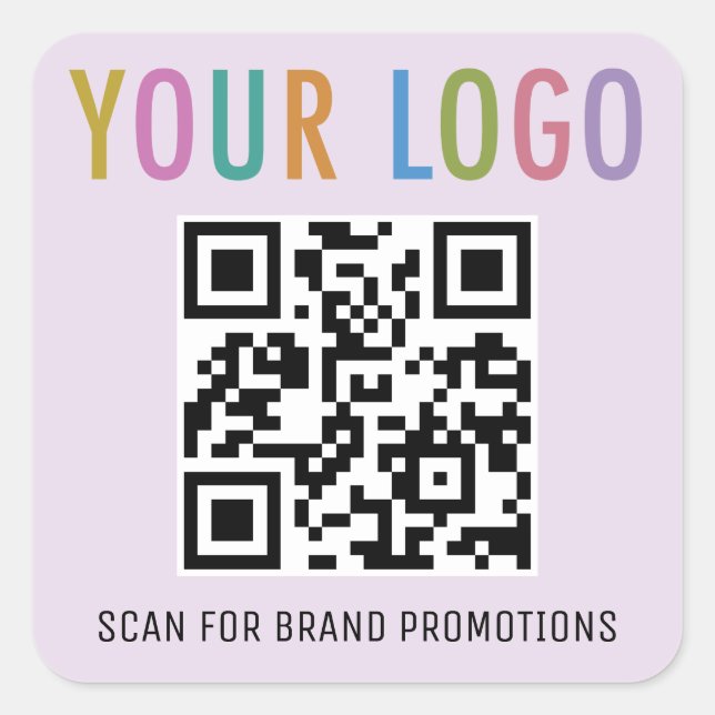 Autocollants de code QR Violet Lilas Logo 1,5 pouc (Devant)