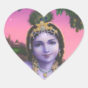 Autocollants de coeur d'amour de Krishna