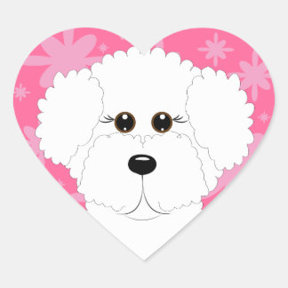 Autocollants de coeur de Bichon Frise