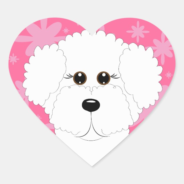 Autocollants de coeur de Bichon Frise (Devant)