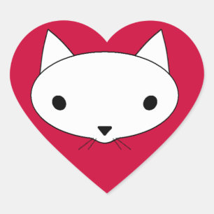 Autocollants de coeur de chat Kitty - arrière - pl