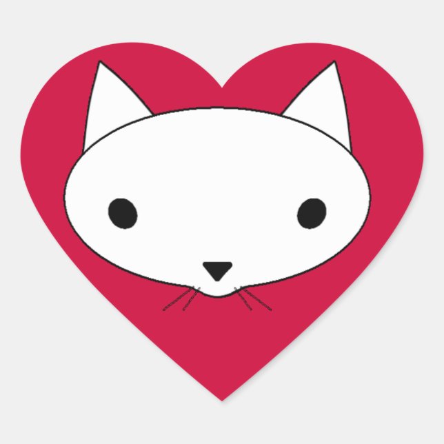 Autocollants de coeur de chat Kitty - arrière - pl (Devant)