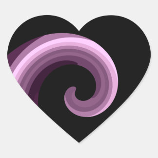 Autocollants de coeur tourbillon violet assez abst