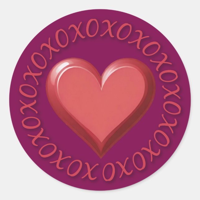 Autocollants de coeur XOXO (Devant)
