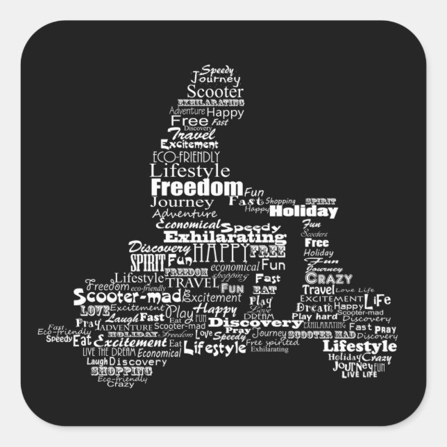 Autocollants de collage de mot de scooter (Devant)