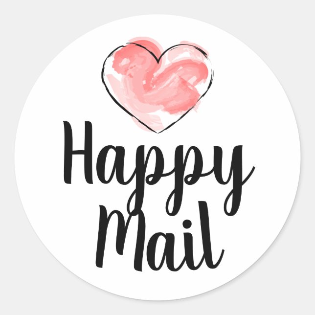 autocollants de commerce de courrier heureux rond (Devant)