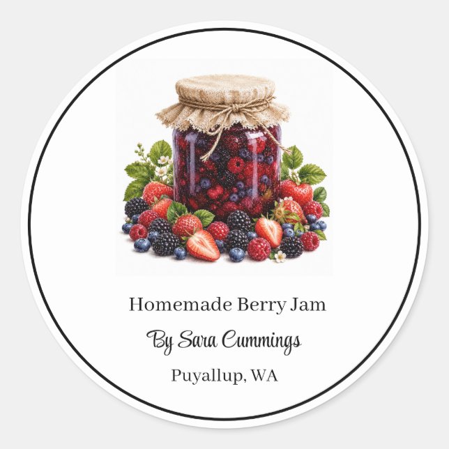 Autocollants de Confiture de Fruits Maison (Devant)