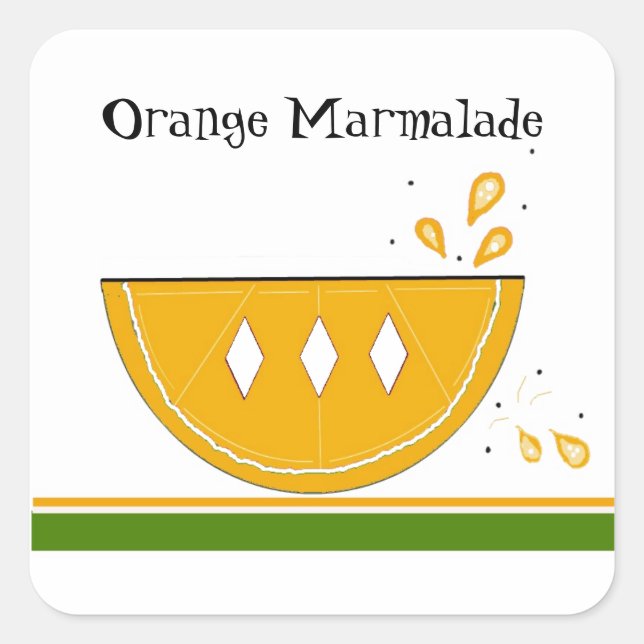 Autocollants de confiture de marmelade d'orange (Devant)
