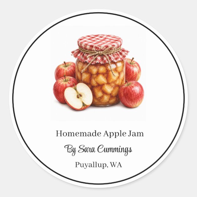 Autocollants de Confiture de Pommes Maison (Devant)