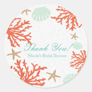 Autocollants de corail de plage, coquillages et ét