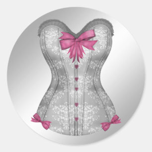 Autocollants de corset élégants rose et gris
