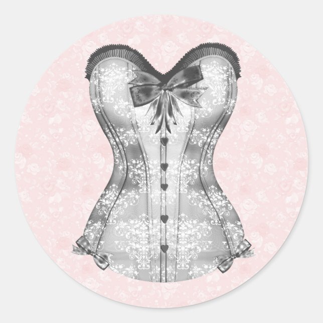 Autocollants de corset Rose rose élégante (Devant)