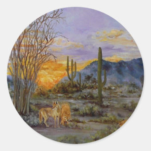 Autocollants "de coucher du soleil de désert"