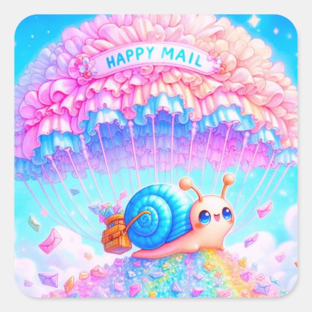 Autocollants de Courrier Escargot Courrier Heureux (Devant)